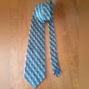 Dior Blue and Gold Geometric Tie